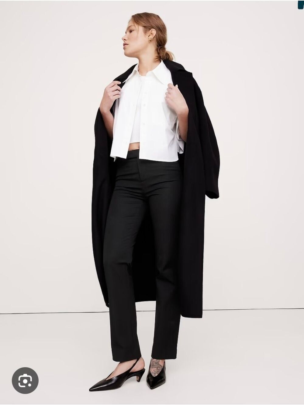 NWOT Banana Republic Sloane Mid Rise Black Straight-Leg Pants